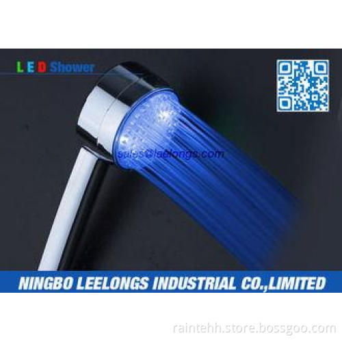 Commercial ABS Chromed Blue Led Shower Head Handheld Rainfa